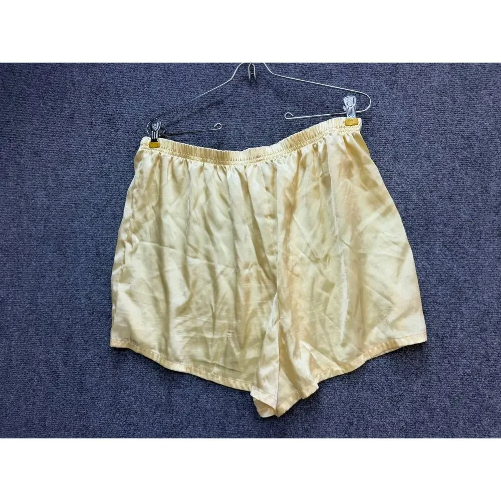 Kathryn Satin Pajama Set Women's Plus Size 1X Yellow Blue Lounge Sleepwear